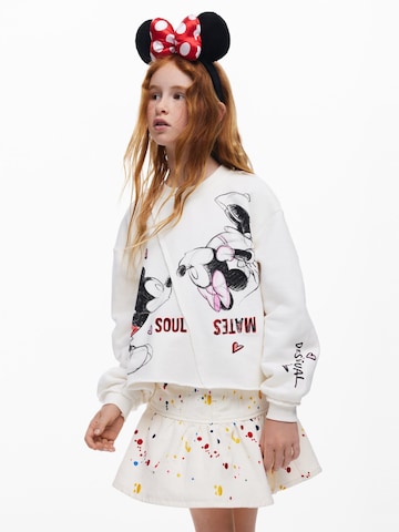 Desigual Mikina 'Mickey Mouse™ Kiss' – bílá: přední strana
