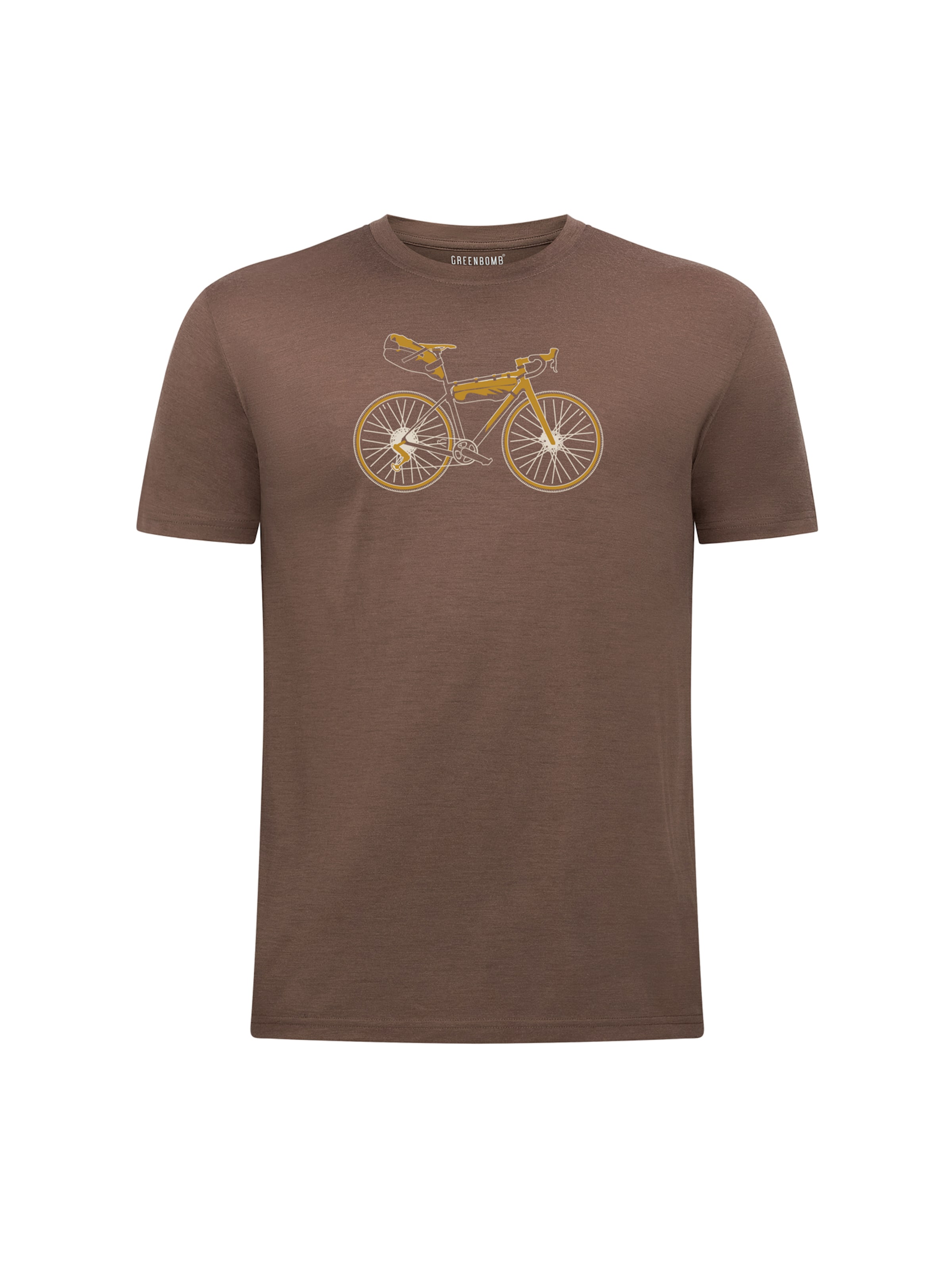 GREENBOMB Performance shirt ' Loom Bike Gravel ' in S in Brown, Item view