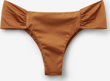 CALZEDONIA Bikini Bottoms 'Shiny Satin' in Brown: front