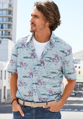 BEACH TIME Regular fit Button Up Shirt in Blue