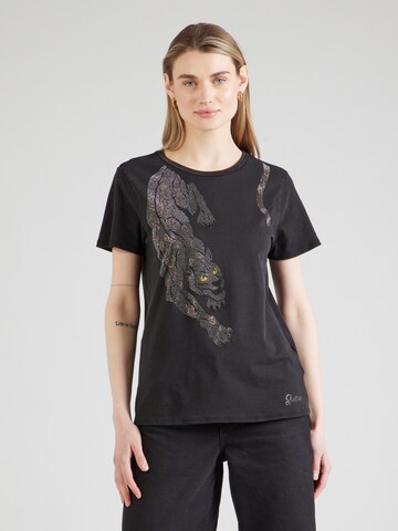 GUESS Shirt 'PANTHER' in Zwart: voorkant