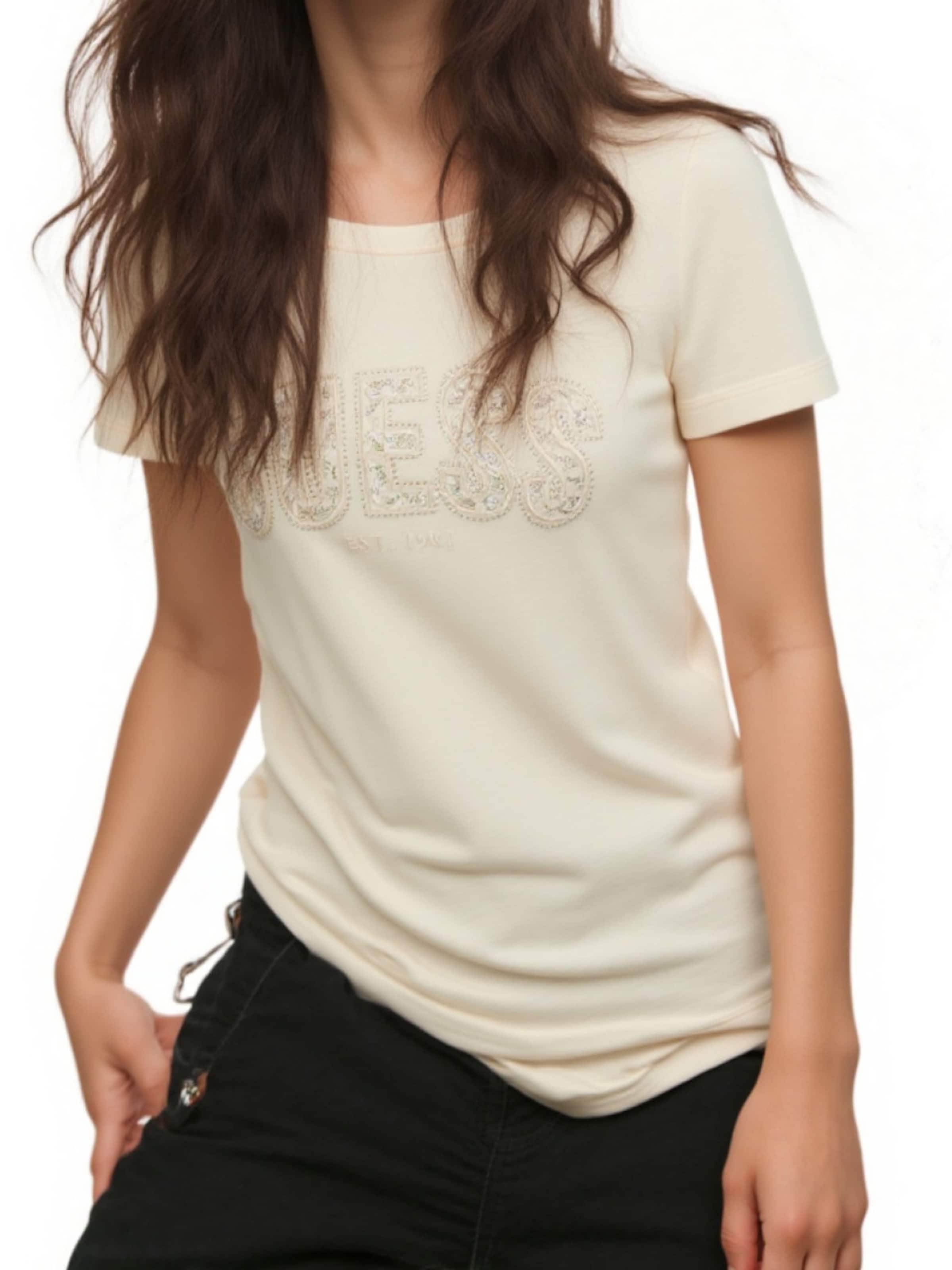 T-shirt 'Logo Lace' GUESS en blanc