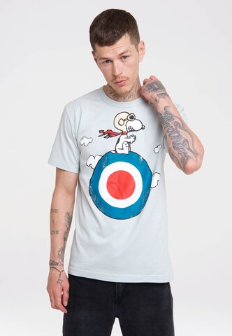 LOGOSHIRT Paita 'Peanuts - Snoopy Pilot' värissä sininen: edessä