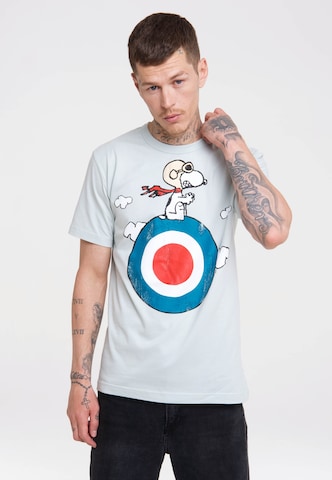 LOGOSHIRT T-Shirt 'Peanuts - Snoopy Pilot' in Blau: predná strana