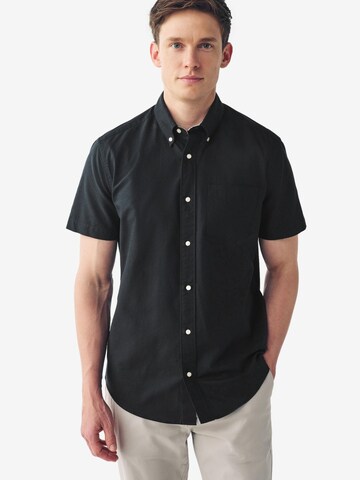Coupe regular Chemise 'Oxford' Next en noir : devant
