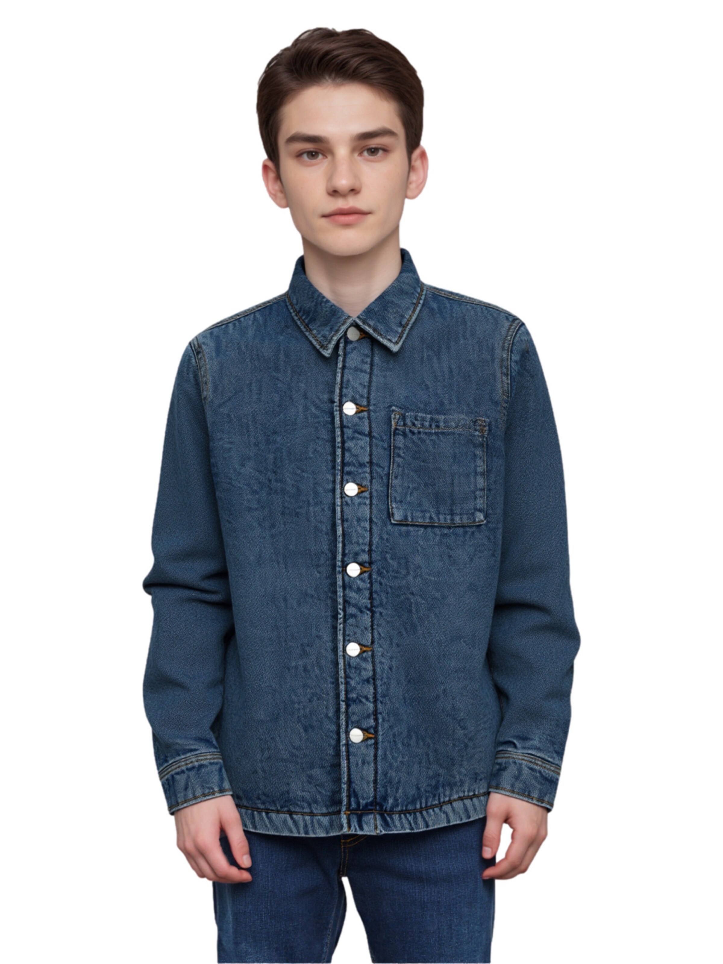 Comfort fit Camicia 'James' di Jack & Jones Junior in blu: frontale