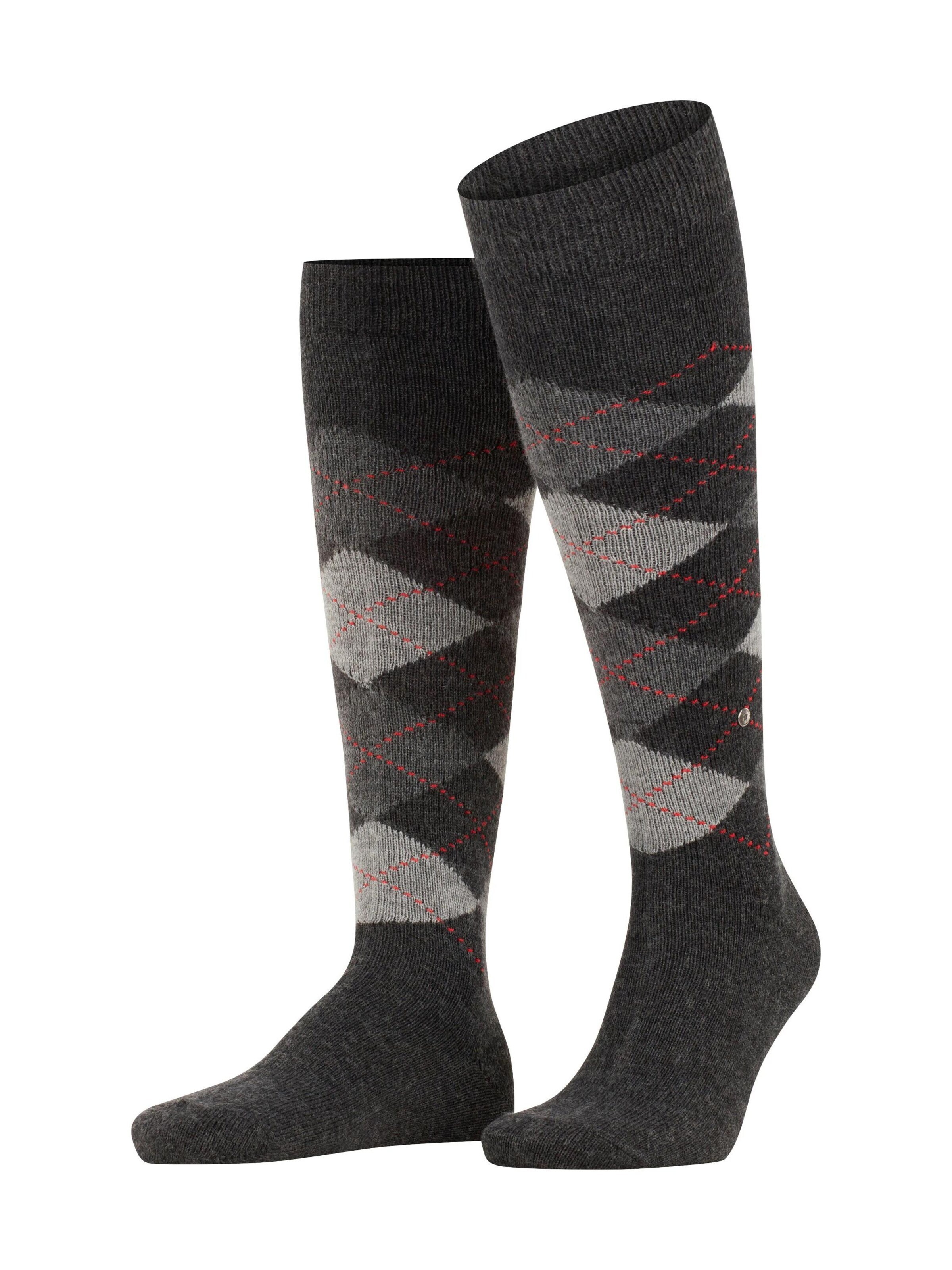 BURLINGTON Kniestrümpfe 'Preston'‌‌‌‌‌‌ in Grau: Vorderseite