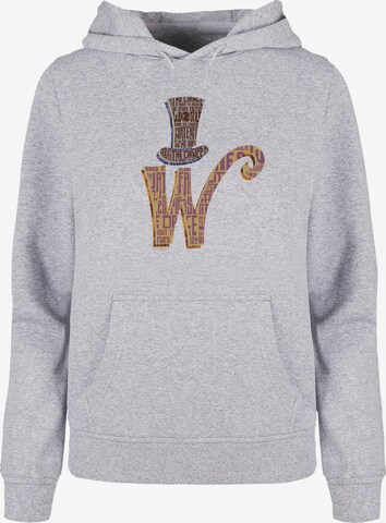 ABSOLUTE CULT Sweatshirt 'Willy Wonka - W' in Grau: predná strana
