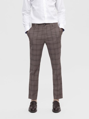 Coupe slim Pantalon chino SELECTED HOMME en beige : devant