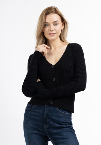 DreiMaster Maritim Knit cardigan in Black: front