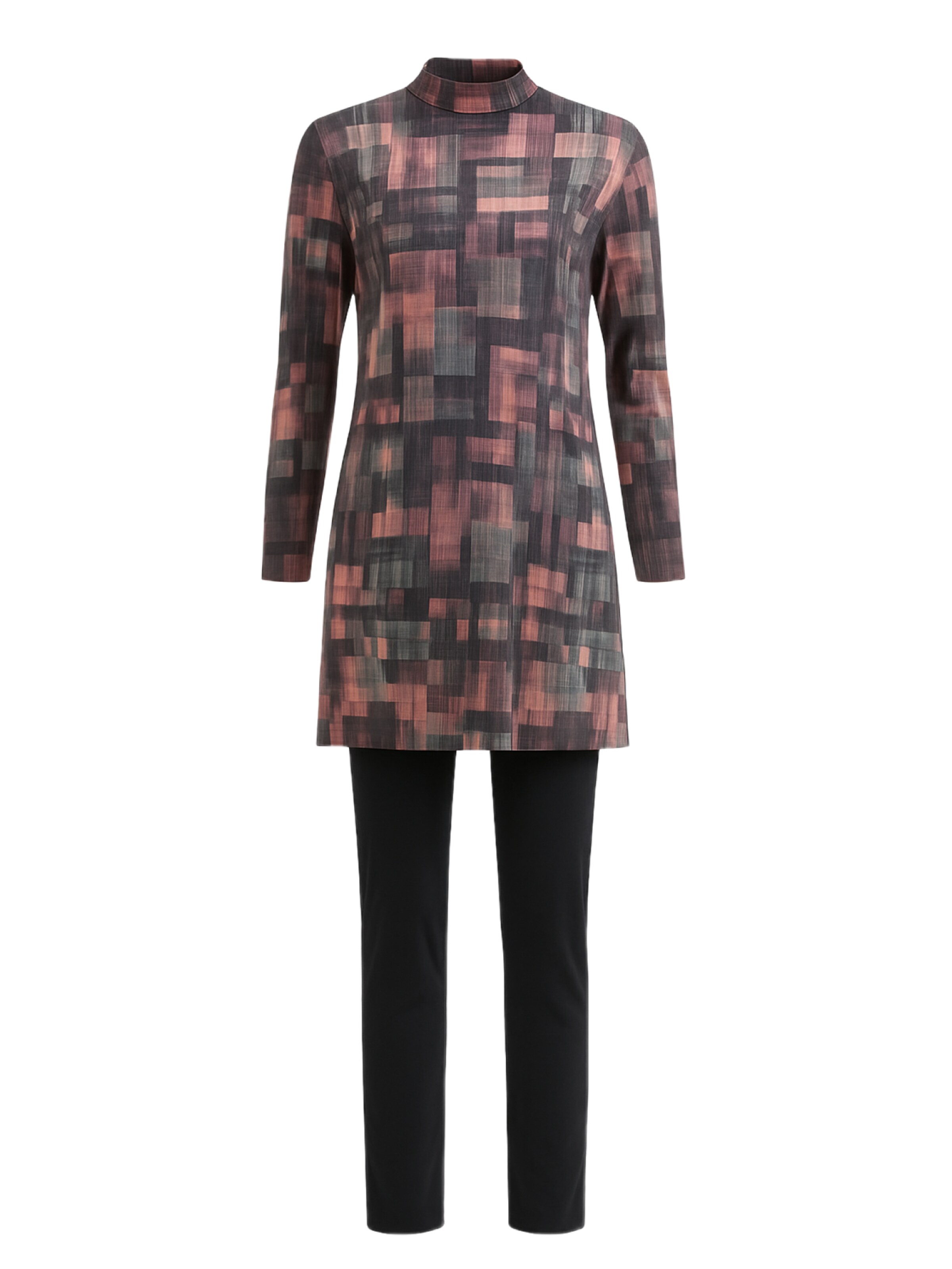 C&City Hijab Badeanzug in grau / pastellrot / schwarz, Produktansicht