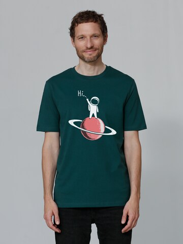 T-Shirt ' Astronaut says Hi ' Watapparel en vert : devant