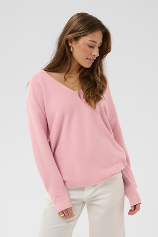 Cream Sweater 'Sillar' in Pink: front