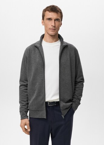 MANGO MAN Zip-Up Hoodie 'Portellz' in Grey: front