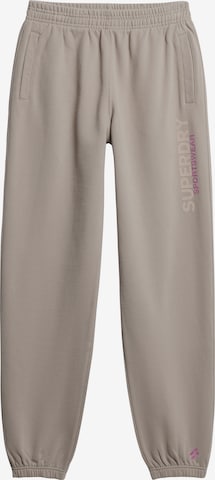 Superdry Tapered Broek in Grijs: voorkant