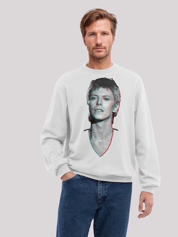 F4NT4STIC Sweatshirt 'TV Times Pop Star David Bowie Portrait 1977' in Wit: voorkant