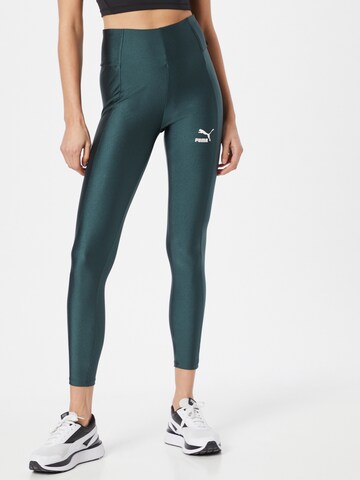 PUMA Skinny Leggings in Green: front