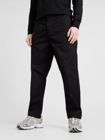 BOSS Regular Trousers 'Statum-1' in Black: front