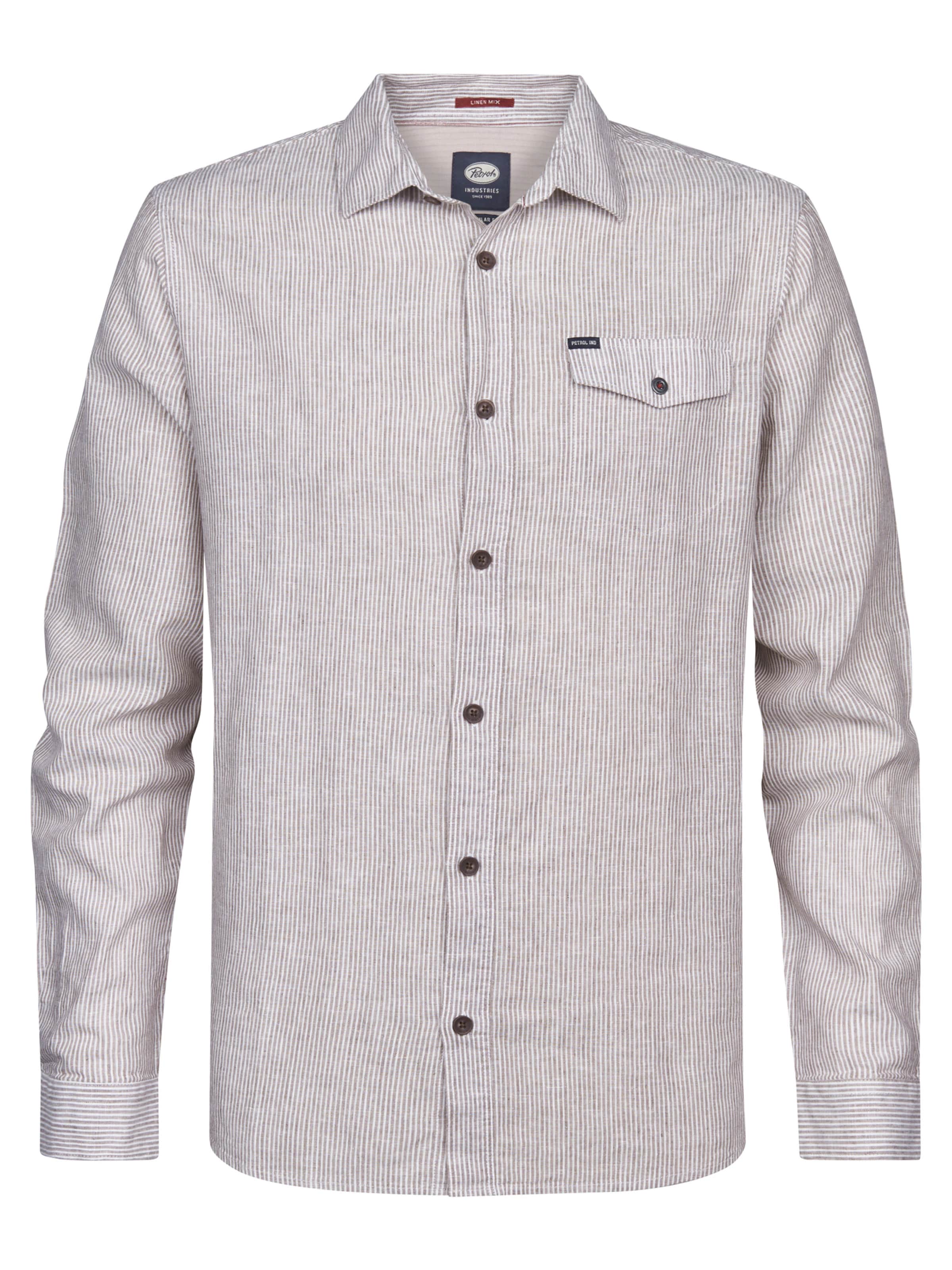 Petrol Industries Regular fit Button Up Shirt 'Eclipse' in Brown: front