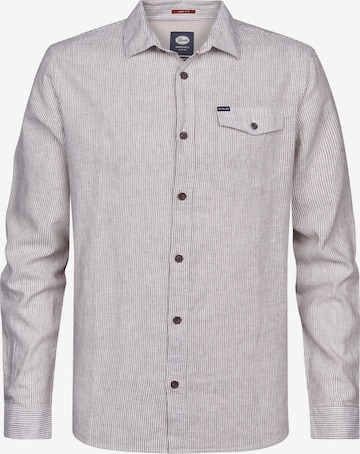 Petrol Industries Regular Fit Hemd 'Eclipse' in Braun: Vorderseite