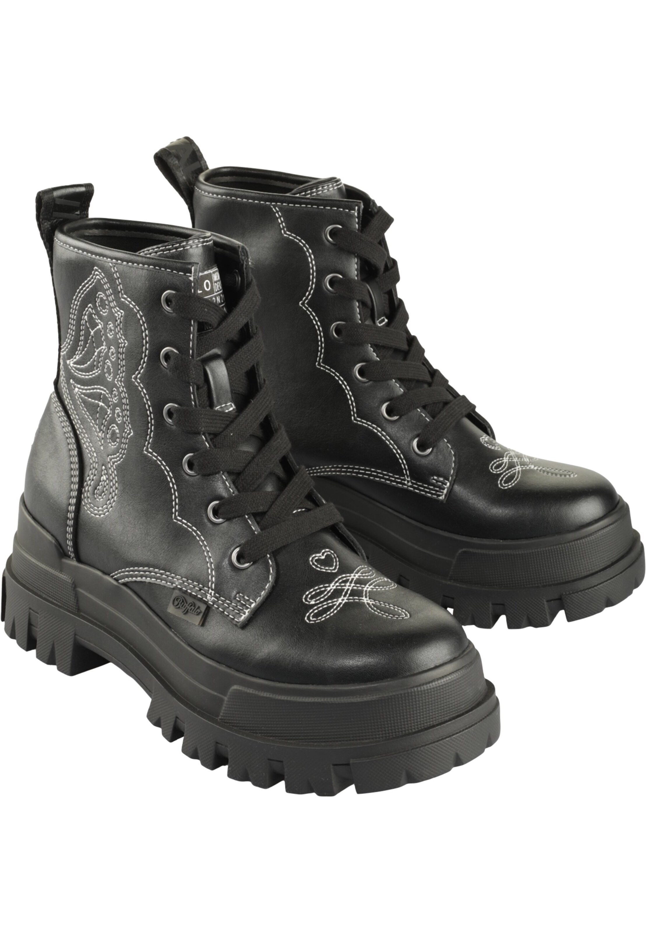 Bottines à lacets 'Aspha' BUFFALO en noir