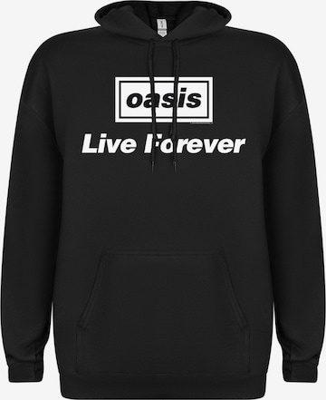 Sweat-shirt 'Oasis Live Forever Kapuzenpullover' Oasis en noir : devant