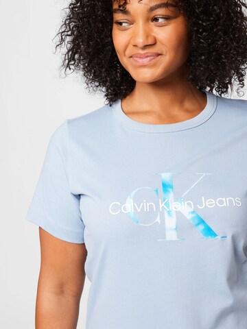 Tricou de la Calvin Klein Jeans Curve pe albastru
