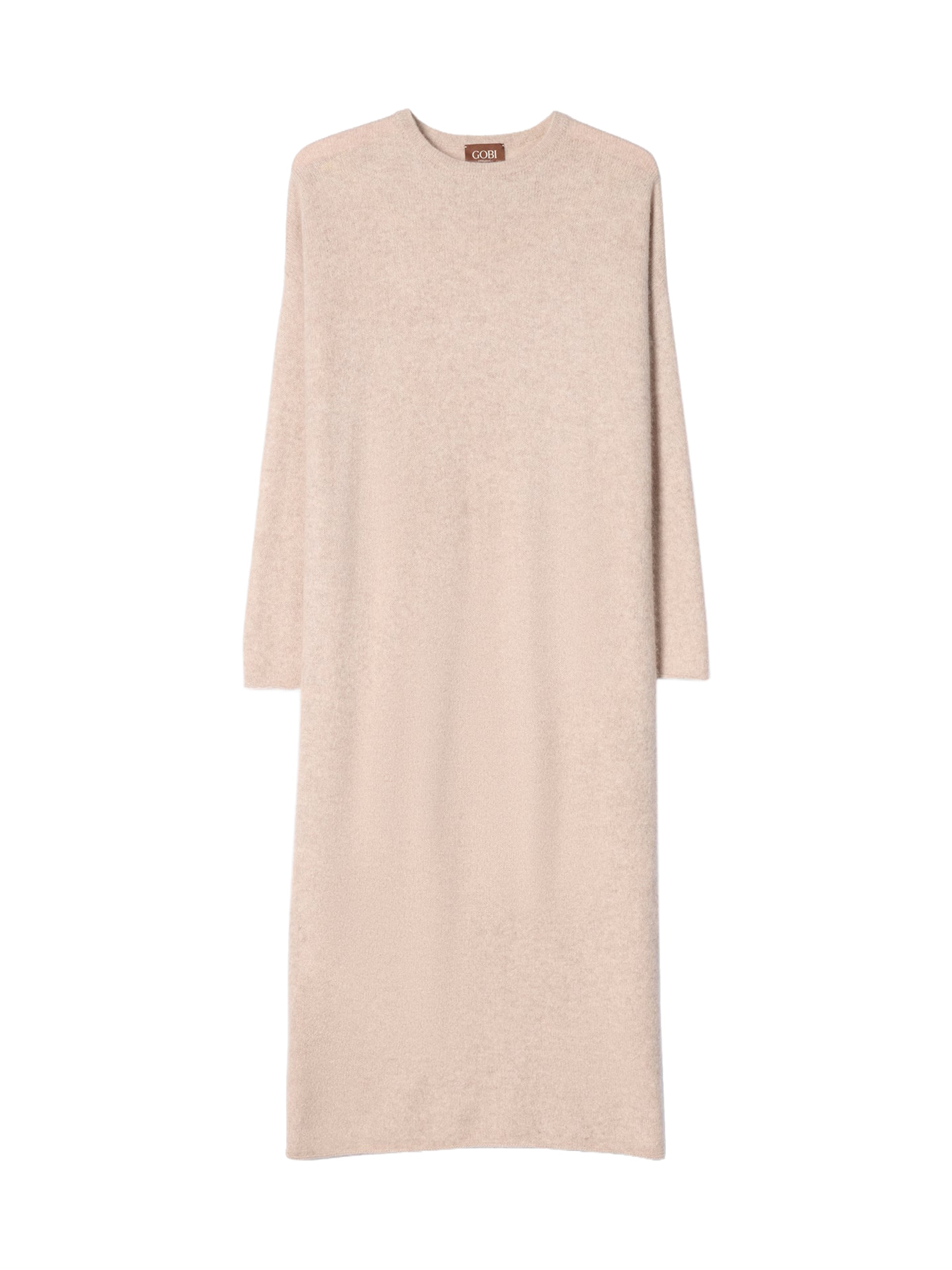 GOBI Cashmere Strickkleid 'Long Cashmere Sweater Dress'‌‌‌ in Beige: Vorderseite