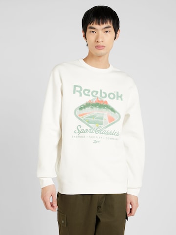 Reebok - Sweatshirt 'Classic Court Sport' em branco: frente