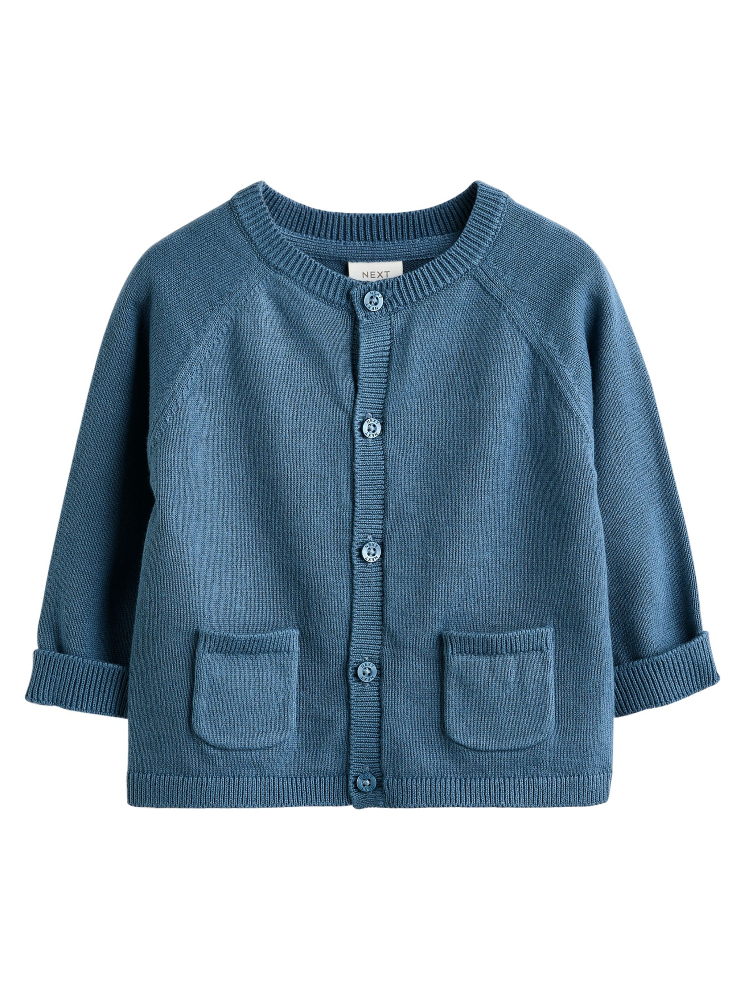 Next Pletená bunda – modrá