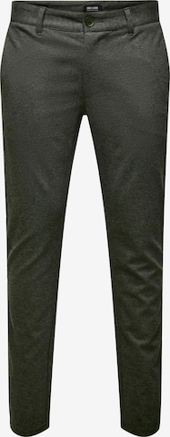 Only & Sons Liibuv Chino-püksid 'Mark', värv roheline: eest vaates