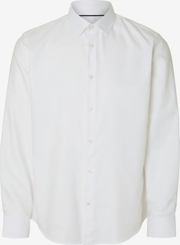 Coupe slim Chemise 'SLHCLARK' SELECTED en blanc : devant