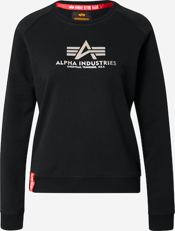 ALPHA INDUSTRIES Tréning póló - fekete: elől