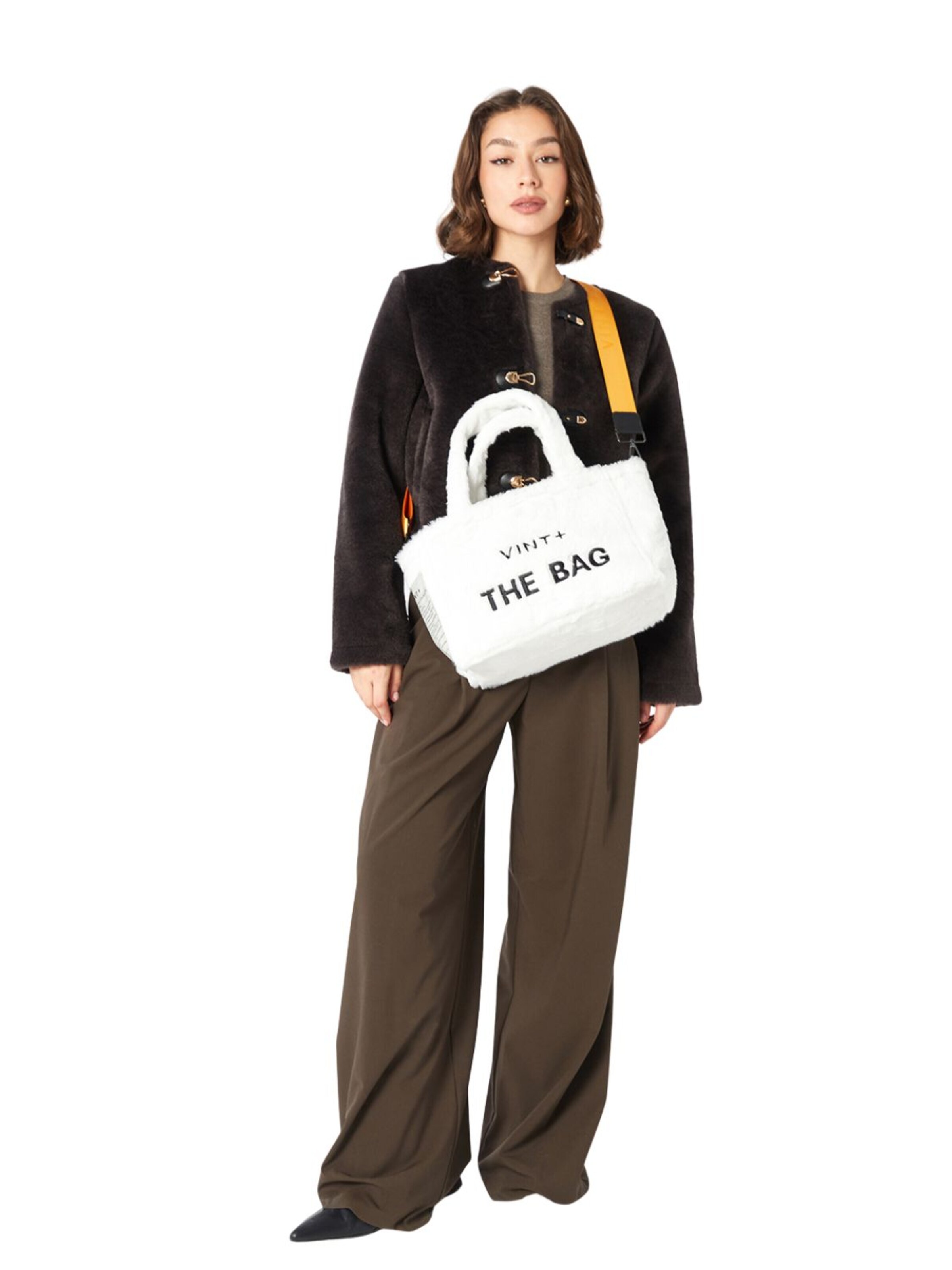 VINT+ Håndtaske 'Fluffy Bag Small' i hvid