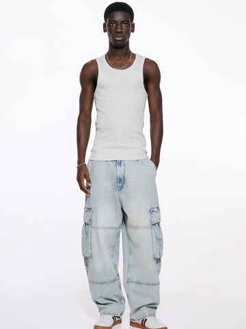 Wide Leg Jeans cargo Pull&Bear en bleu