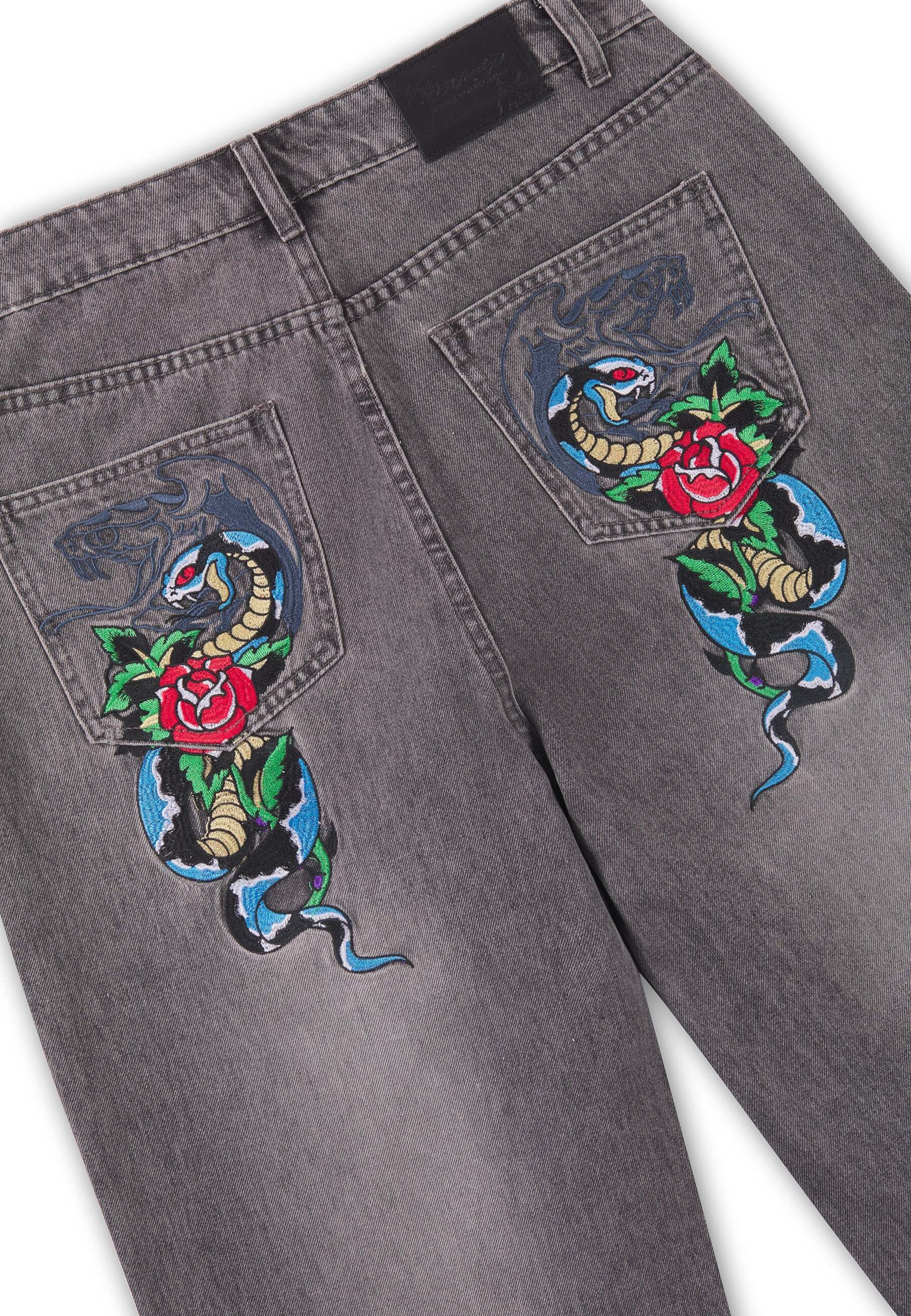 Ed Hardy Loosefit Jeans i grå