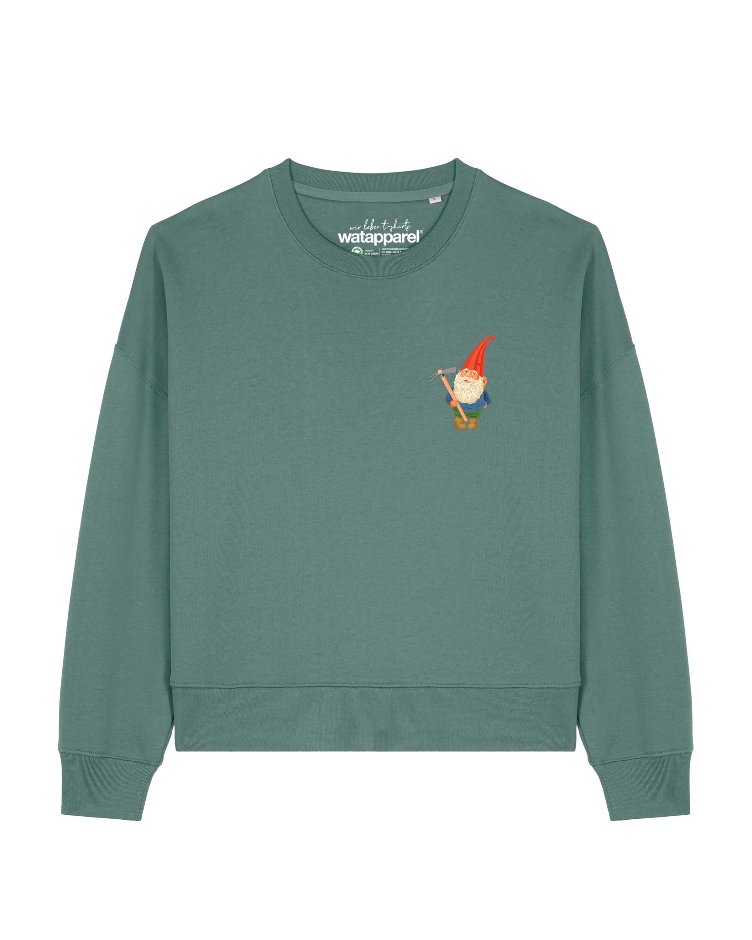 Sweat-shirt 'Gartenzwerg' Watapparel en vert : devant
