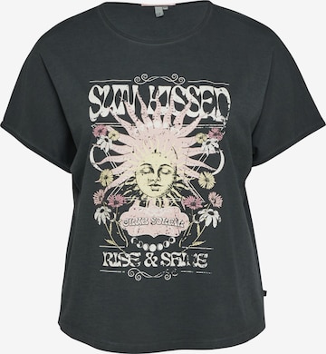 T-shirt QS en noir : devant