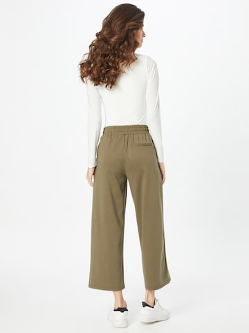 ICHI Wide leg Pleat-Front Pants 'Kate' in Green