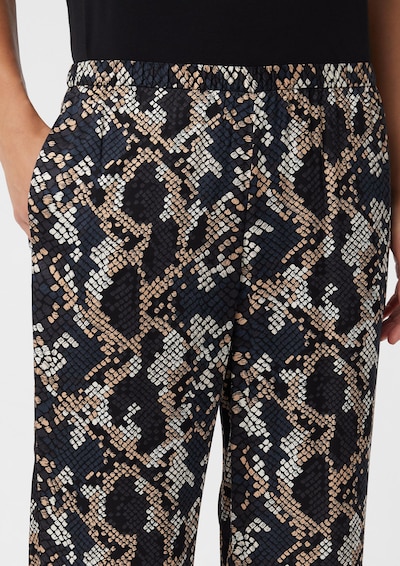 COMMA Pantalon en 34 en gris foncé / orange / blanc, Vue avec produit