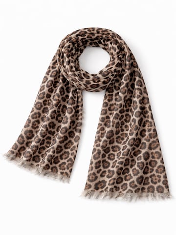 COLLEZIONE ALESSANDRO Scarf 'Leo Print' in Brown: front