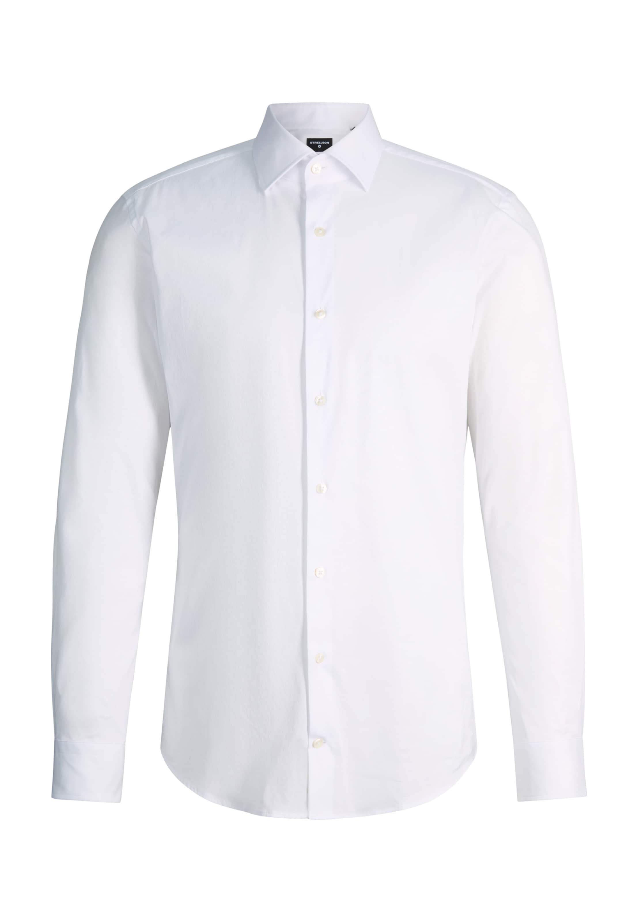 STRELLSON Slim fit Button Up Shirt 'Santos' in White