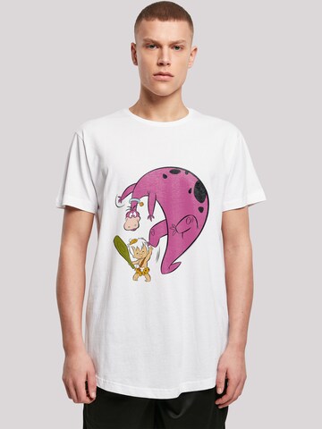 Maglietta 'The Flintstones Bamm Bamm And Dino' di F4NT4STIC in bianco: frontale