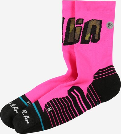 Stance Sportsocken in dunkelbraun / jade / pink / schwarz / weiß, Produktansicht