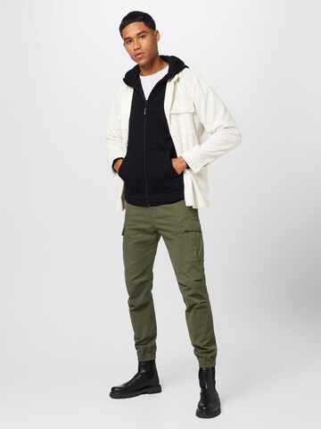 TOM TAILOR DENIM Zip-Up Hoodie in Black