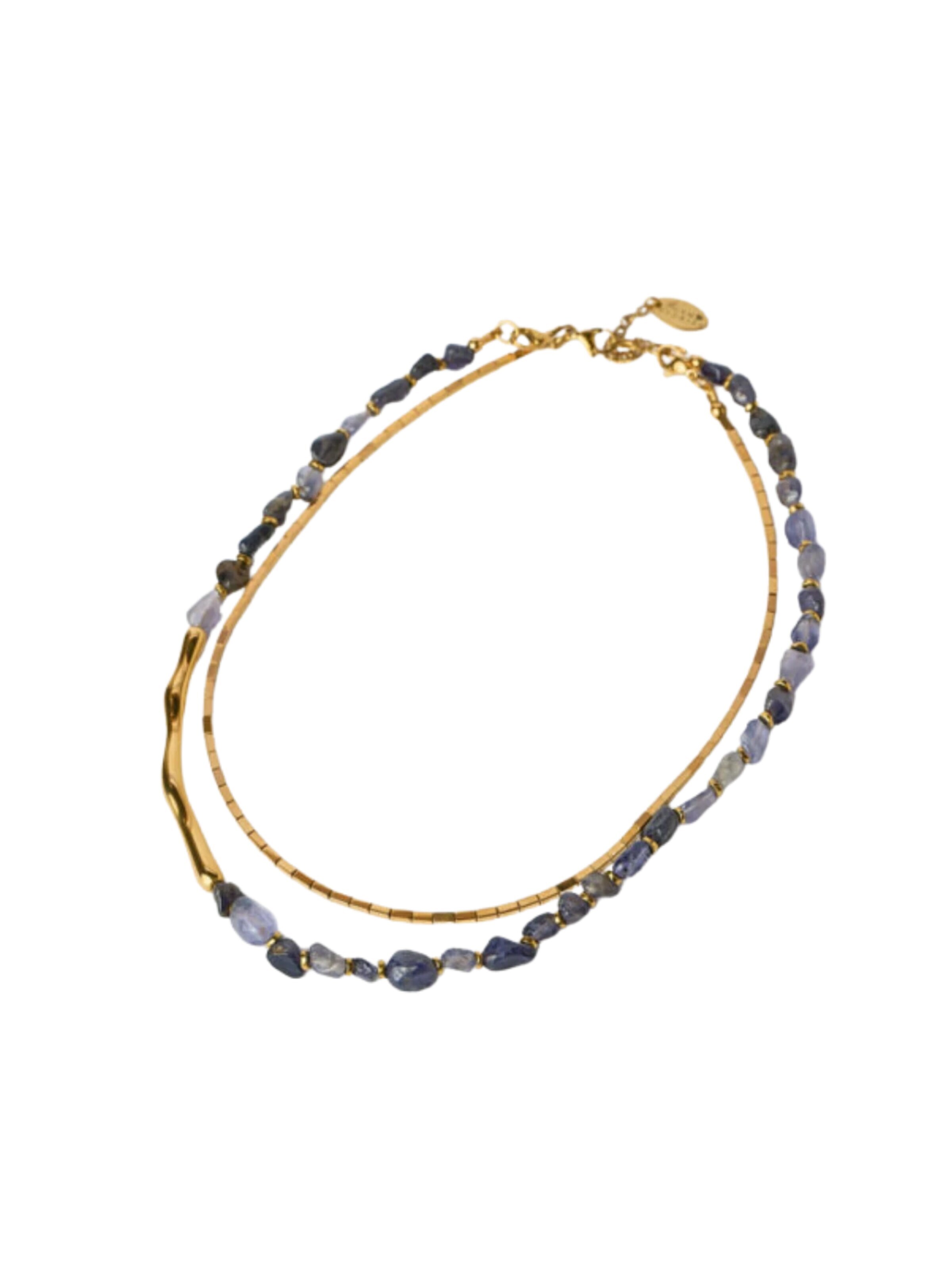 Collana 'Iolite & Hematite Transformable Necklace' di THE GEM STORIES JEWELRY in lilla: frontale