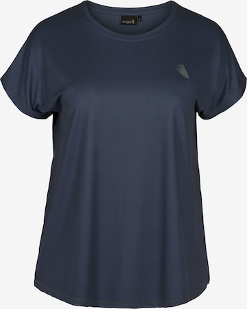 T-shirt fonctionnel 'Abasic' Active by Zizzi en bleu : devant