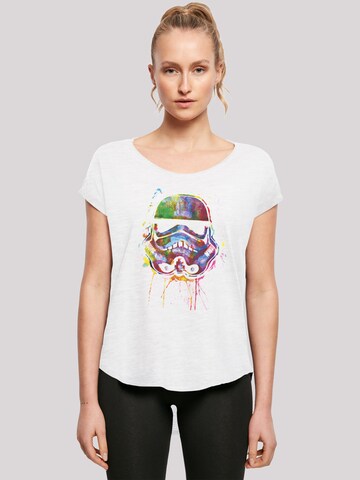 F4NT4STIC Shirt 'Star Wars Stormtrooper Paint Splats' in Wit: voorkant