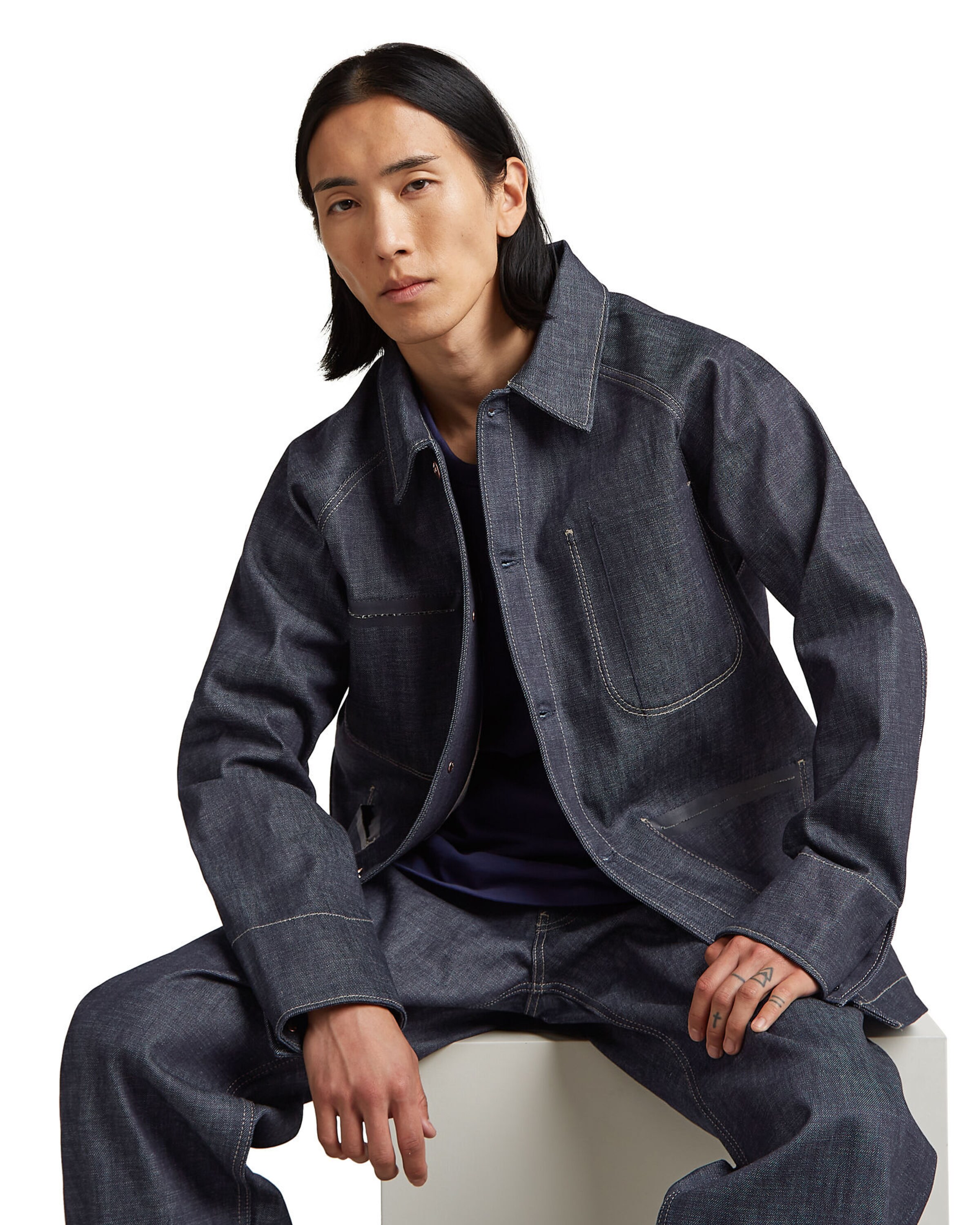 G-STAR Tussenjas 'MN Selvedge' in Blauw