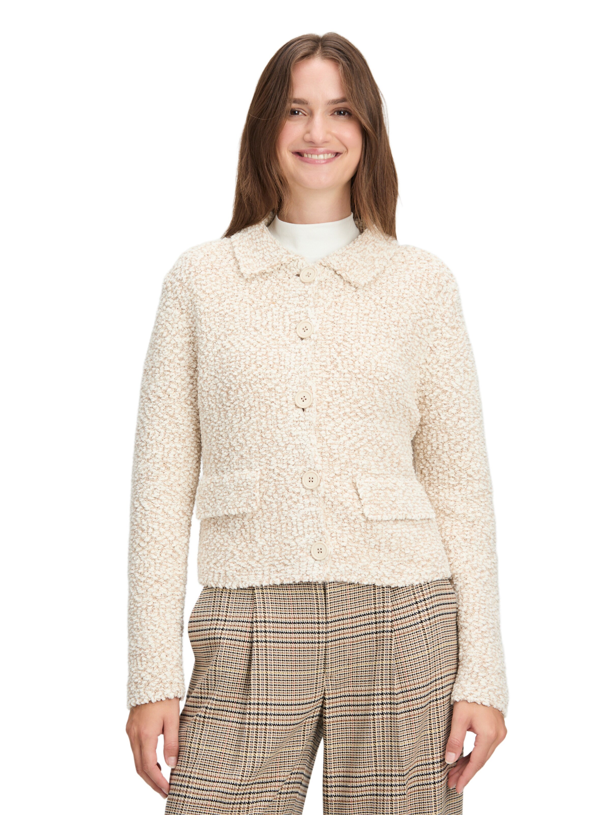 Cartoon Gebreid vest in Beige: voorkant